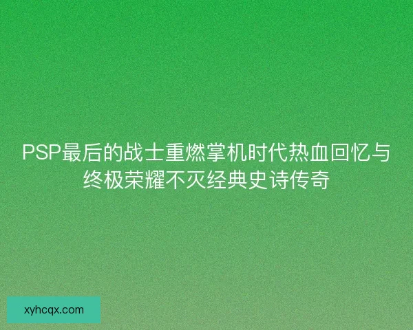 PSP最后的战士重燃掌机时代热血回忆与终极荣耀不灭经典史诗传奇